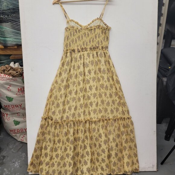 Patrons of Peace Yellow Floral Maxi Dress Size Medium boho - Picture 2 of 12